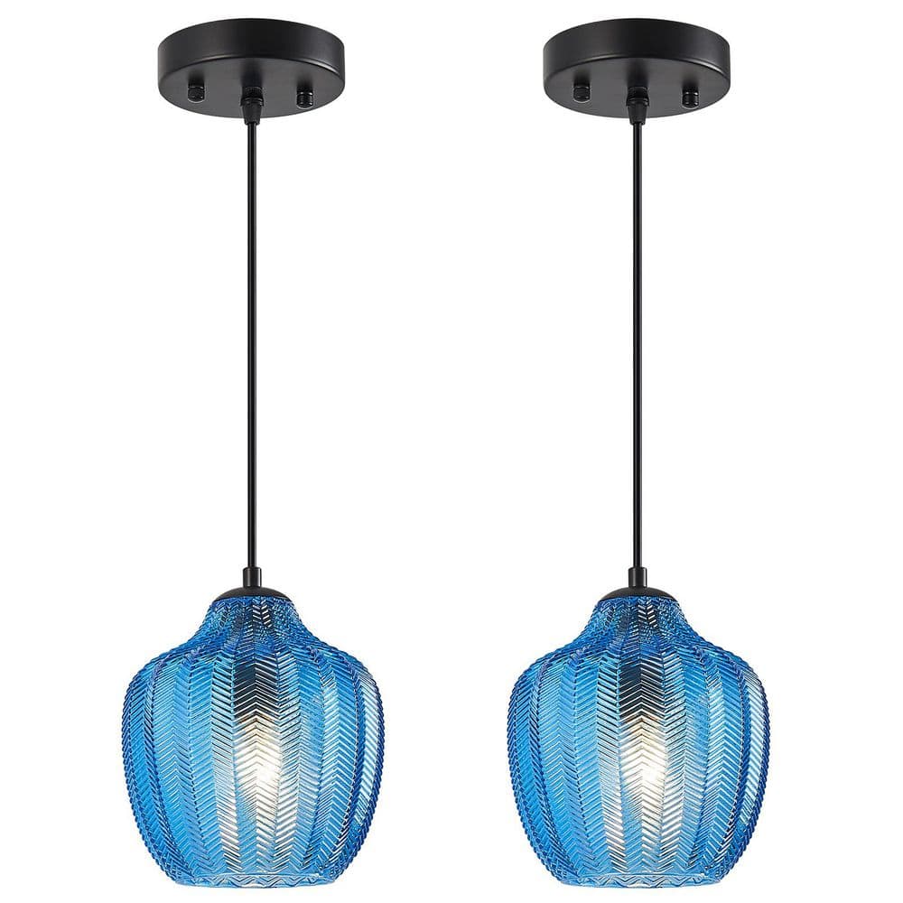 Home Lighting 60W 1-Light Blue Glass Globe Adjustable Modern Pendant Lighting for Bedroom (A2-Pack) price history on PriceWatchPro
