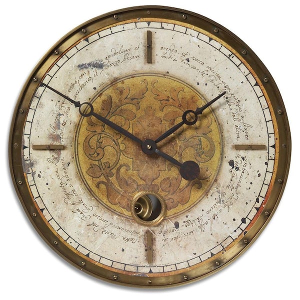Global Direct Script Cream Round Wall clock-DISCONTINUED