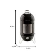 22 in. Smokey Mountain Cooker Smoker in Black with Cover and Built-In Thermometer
