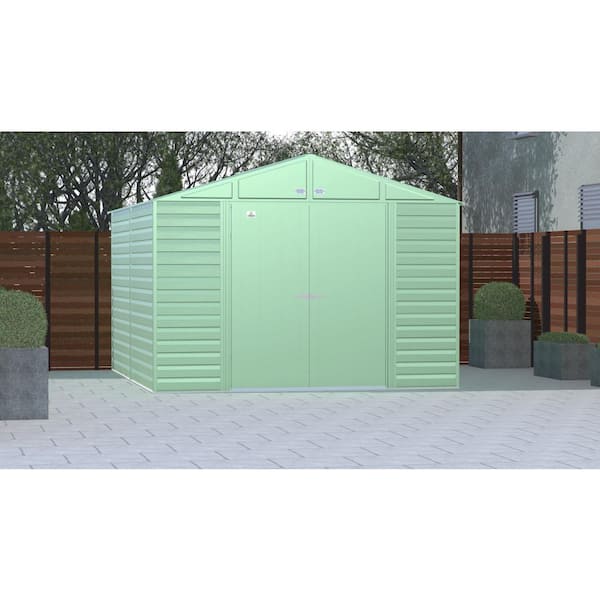 10 ft. x 12 ft. Green Metal Storage Shed With Gable Style Roof 115 Sq. Ft.