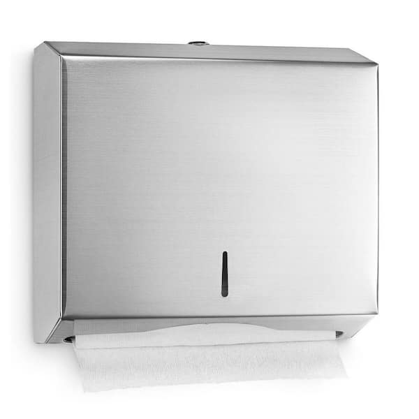 Alpine Industries Stainless Steel Commercial Center-Pull Multi-Fold/C-Fold Paper Towel Dispenser, in. Brushed Stainless Steel