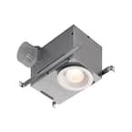 70 CFM White Bathroom Exhaust Fan with Light