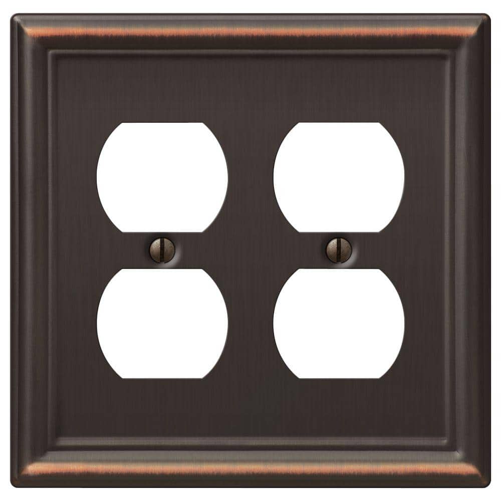 Aged Bronze Double Duplex Steel Wallplate