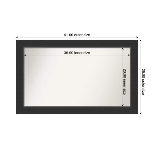 Amanti Art Corvino Black 41 in. x 25 in. Custom Non-Beveled Wood Framed Bathroom Vanity Wall Mirror