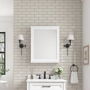 Caville 24 in. W x 30 in. H Rectangular White Surface Mount Medicine Cabinet with Mirror