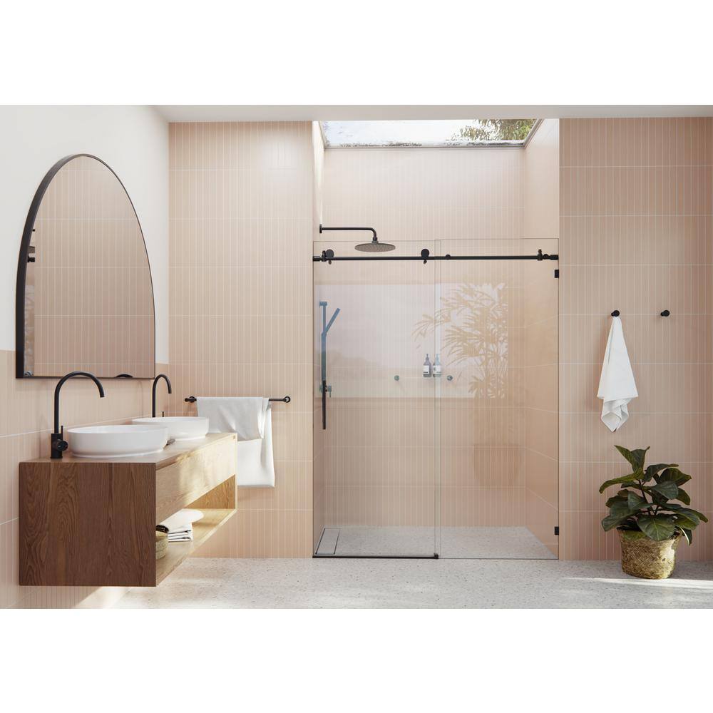 Glass Warehouse 52 in. 56 in. x 78 in. Frameless Sliding Shower Door