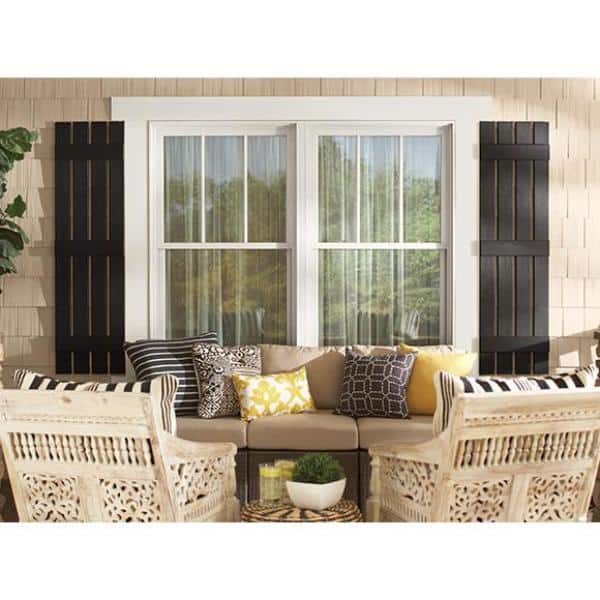 Ply Gem 16 in. x 39 in. Polypropylene 4-Board Open Board and Batten  Shutters Pair in Spanish Moss VIN401639 93 - The Home Depot