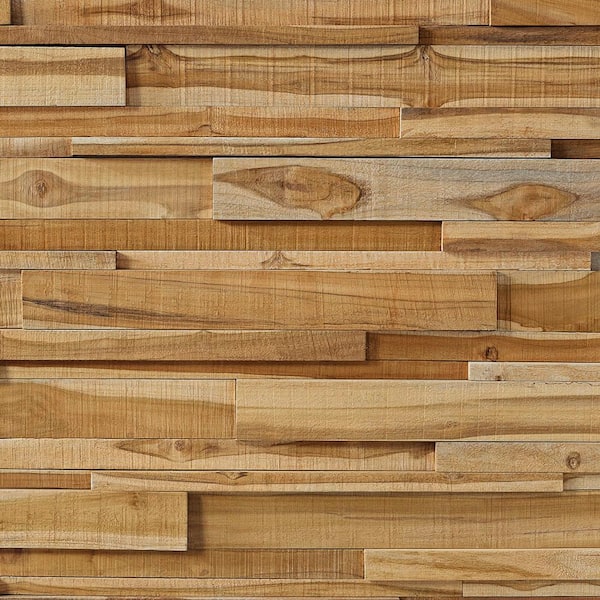 WALL!SUPPLY 0.98 in. x 3.94 in. x 30.71 in. Asian Teak Jointless Common Plank (18-Pack)