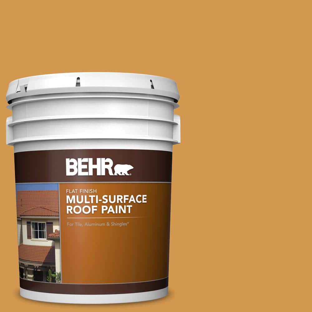 5 gal. #PPU6-02 Saffron Strands Flat Multi-Surface Exterior Roof Paint