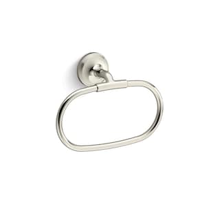 Paces Wall Mounted Towel Ring in Vibrant Polished Nickel