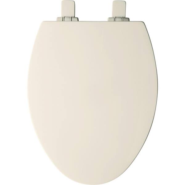 BEMIS Slow Soft Close Elongated Closed Front Toilet Seat Lid Cover White Wood 