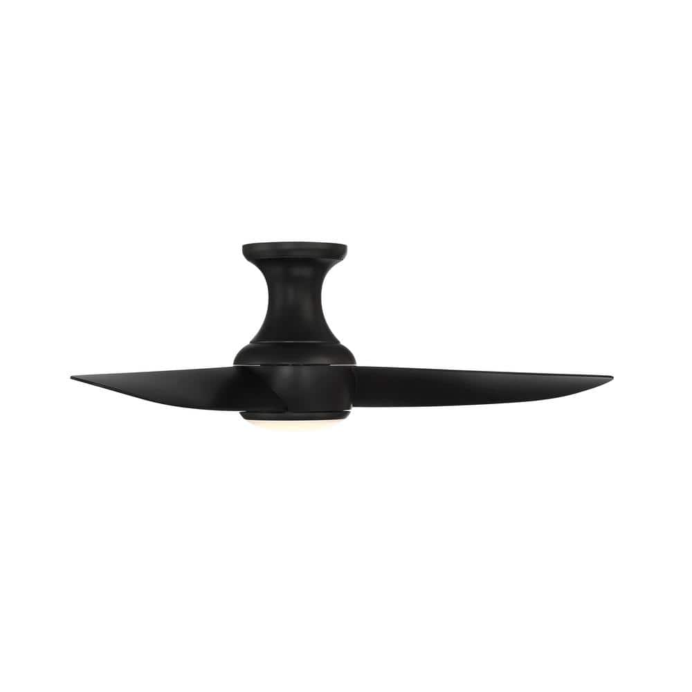 Corona 44" Matte Black Aluminum Smart Ceiling Fan with LED Light