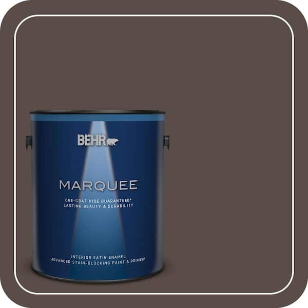BEHR MARQUEE 1 gal. #PPU5-19 Dark Truffle One-Coat Hide Satin Enamel Interior Paint & Primer