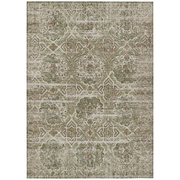 Chantille Machine Washable Indoor/Outdoor Abstract ACN2706 Olive 10 ft. x 14 ft. Area Rug