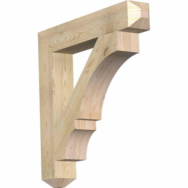 Ekena Millwork 6 in. x 38 in. x 38 in. Douglas Fir Balboa Craftsman Rough Sawn Bracket