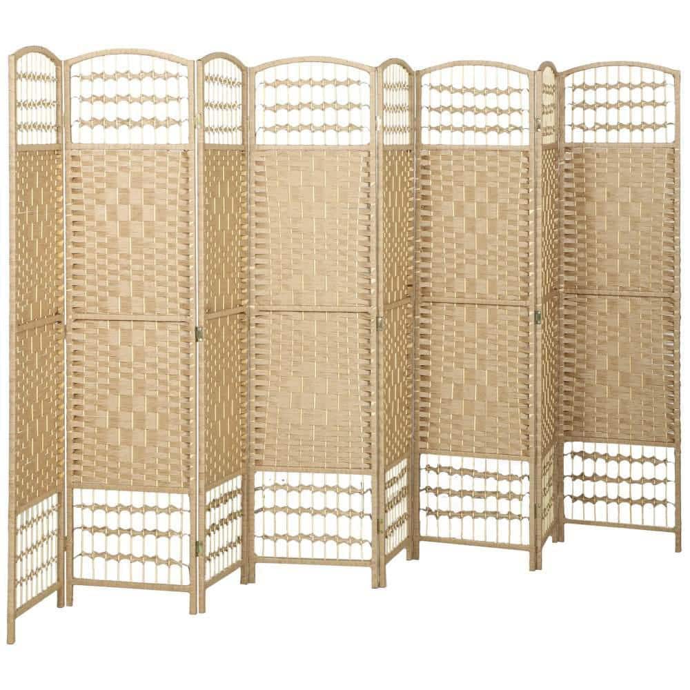 67 in. Wood 8 Panel Folding Room Divider Screen Privacy Screen Freestanding