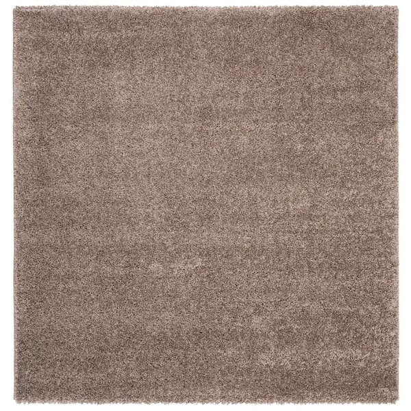 SAFAVIEH Solo Shag Brown 7 ft. x 7 ft. Square Solid Area Rug