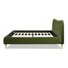 Roman 82 in. Wood Frame King Modern Platform Bed with Curved Headboard Upholstered Performance Velvet in Olive Green