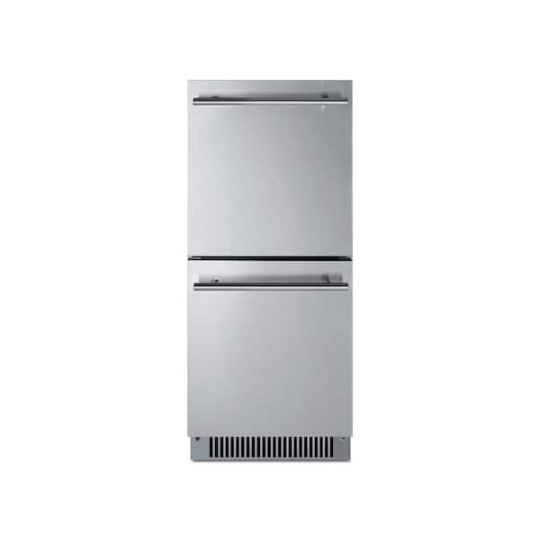 Summit Appliance 2.8 cu. ft. Under Counter Double Drawer Refrigerator in Stainless Steel, ADA Compliant