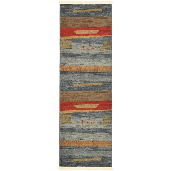 Fars Nava Light Blue 2' 0 x 6' 0 Runner Rug