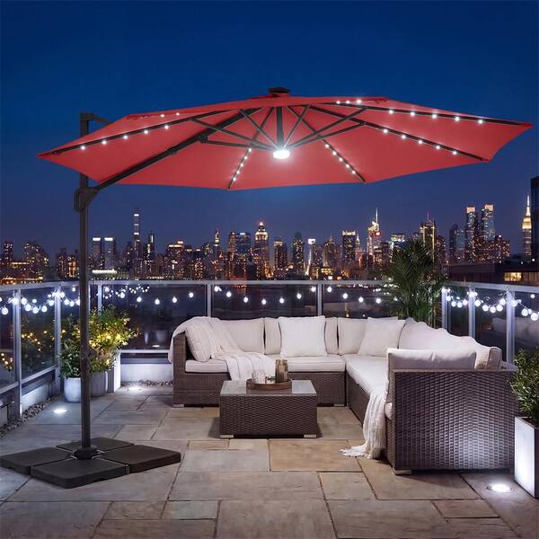 extra large rectangle patio umbrella PHI VILLA 15ft Outdoor with Base Included, Tawny Lark 7 Piece Outdoor Color:BLACK/WHITE savannah 12 ribs