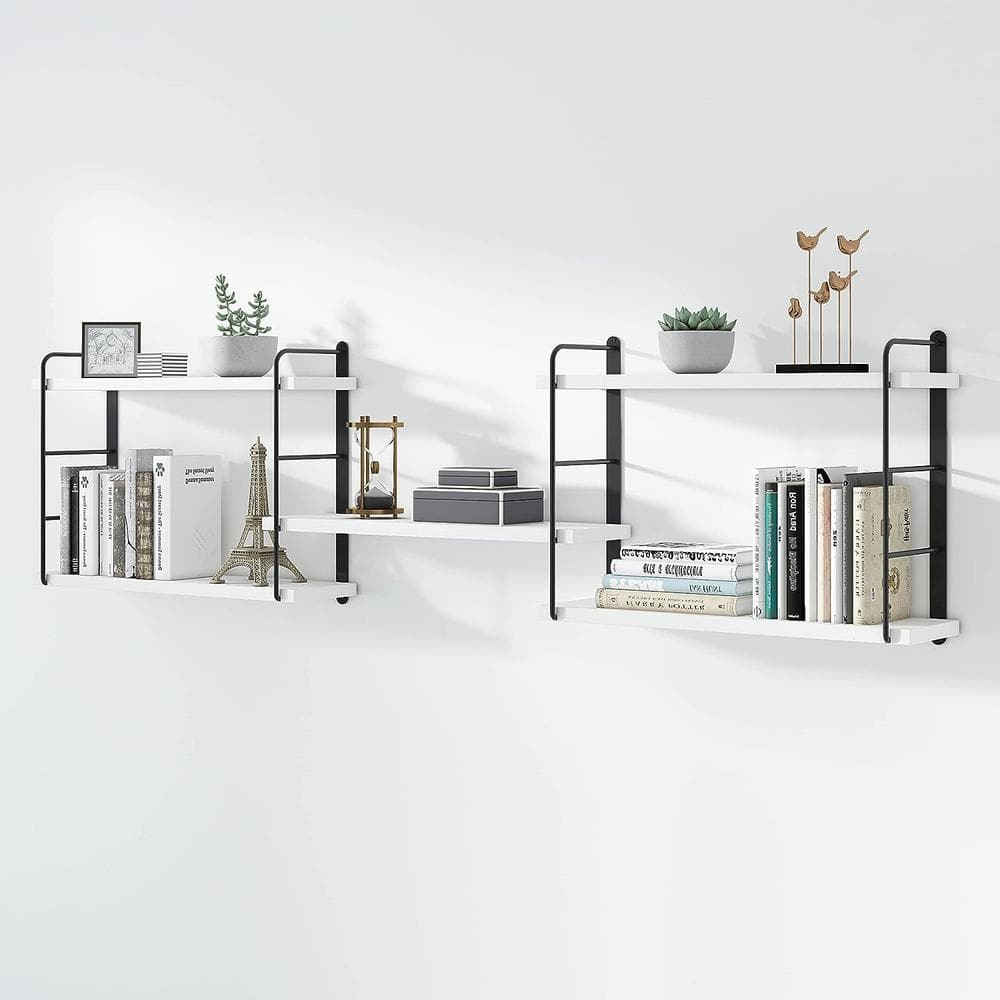 17 in. W x 6 in. D White Decorative Wall Shelf, Wall Mounted Floating Shelv