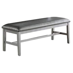 Silver and Gray 54 in. Backless Bedroom Bench