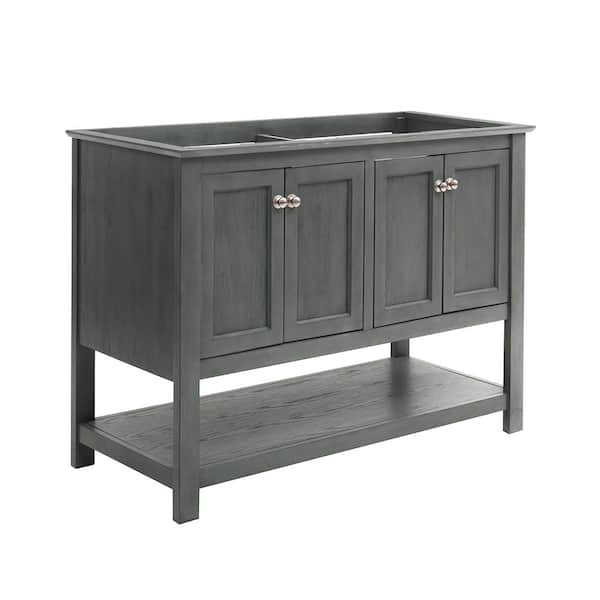 Fresca Manchester 48 in. Double Bath Vanity Cabinet without Top in Gray Wood Veneer - Shaker-Style