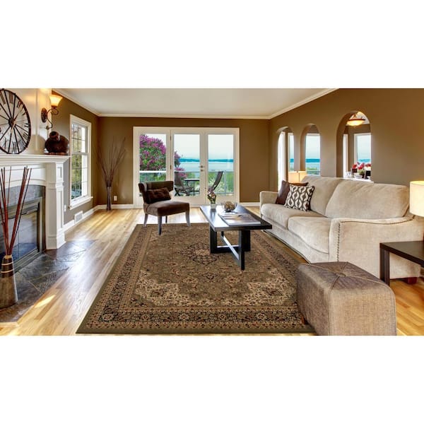 Persian Classic Green 4 ft. x 6 ft. Medallion Area Rug