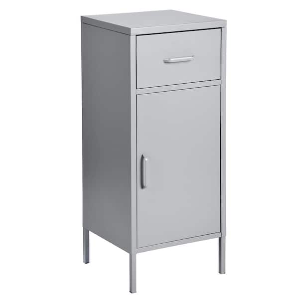 Homy Casa Hamlin Dark Grey Storage Cabinet with 2-Shelves and 1-Drawer