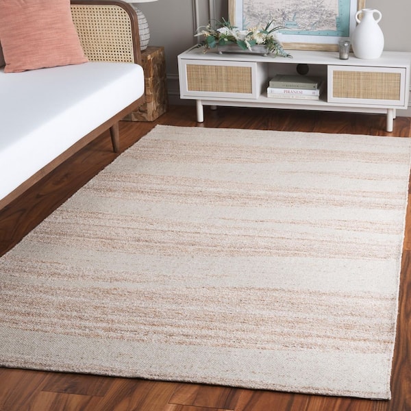 Sahara 8 ft. x 10 ft. Natural/Ivory Abstract Striped Area Rug