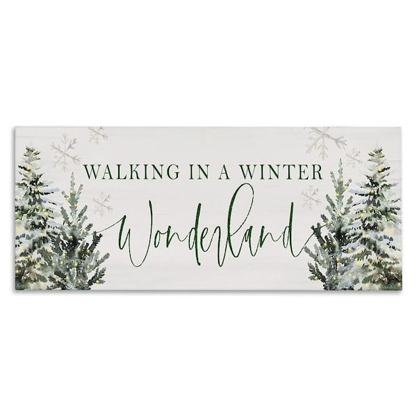 Winter Wonderland Trees by Lux + Me Designs Unframed Graphic Art Print Typography 10 in. x 24 in.