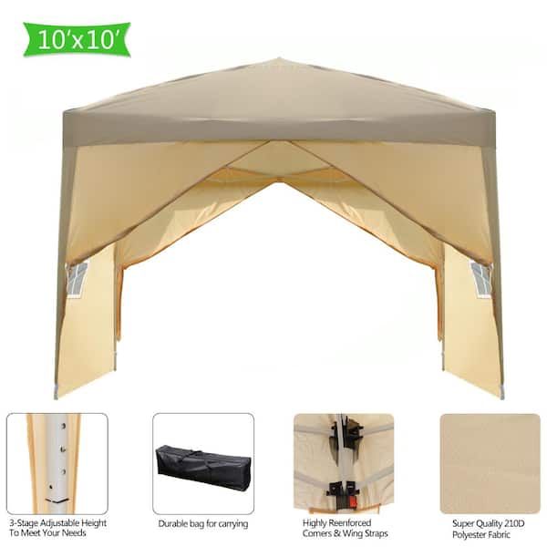 Frank Worthley Donau geur Winado 10 ft. x 10 ft. Yellow Straight Leg Party Tent with 2 Walls and 2  Windows 737366048338 - The Home Depot