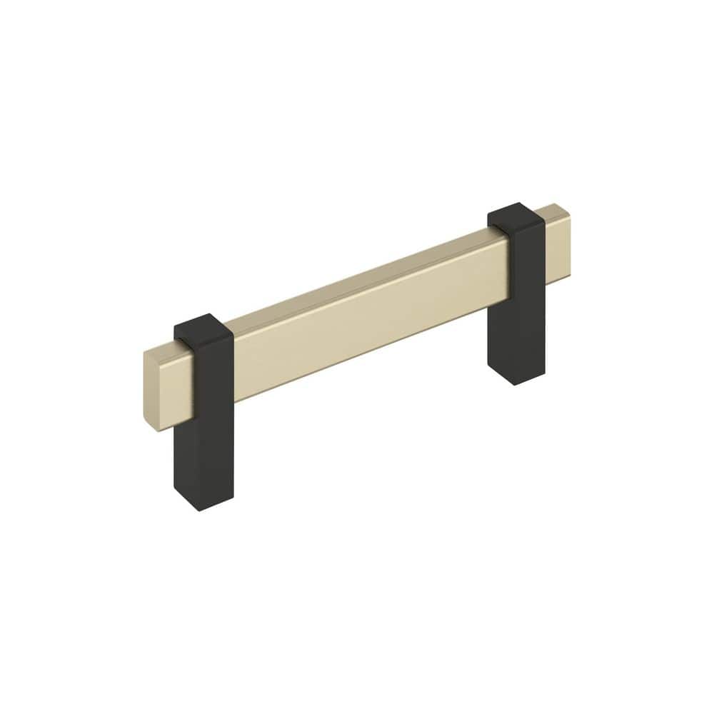 Mulino 3-3/4 in. (96mm) Center-to-Center Modern Golden Champagne/Matte Black Bar Cabinet Pull price history on PriceWatchPro