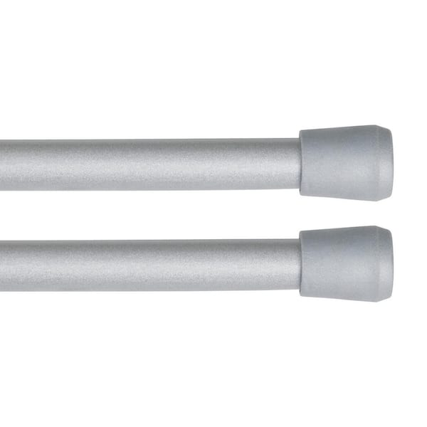 Kenney Fast Fit No Tools 7/16 Spring Tension Rod, 2-Pack - 18-28 - Pewter
