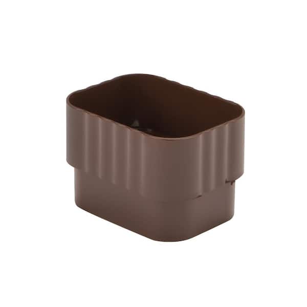 2 in. x 3 in. Brown Vinyl Downspout Connector