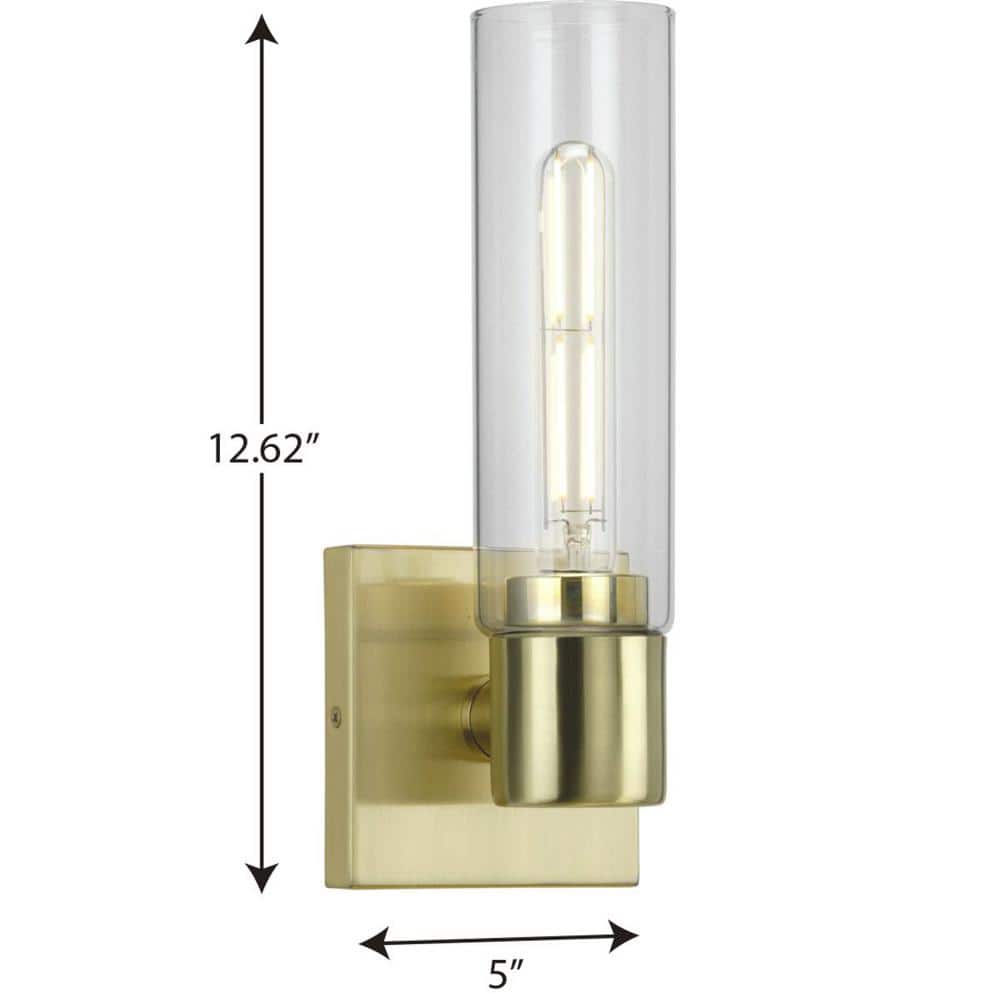 Clarion Satin Brass Modern Cylindrical Wall Sconce