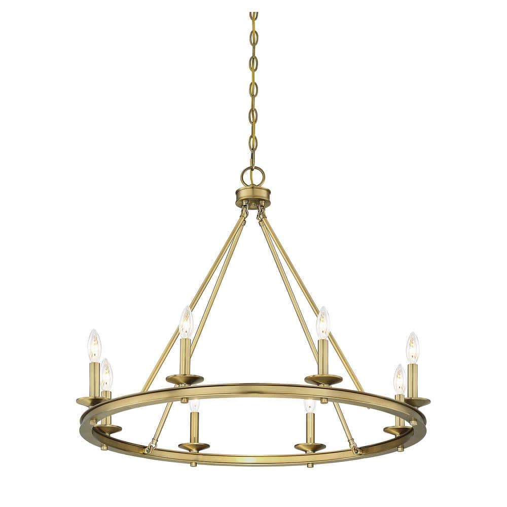 Middleton Warm Brass 8-Light Modern Farmhouse Chandelier