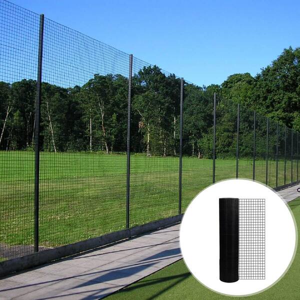WRIGHTMASTER 2 ft. x 50 ft. 21-Gauge Black Vinyl Coated Welded Wire Fence, Hardware Cloth for Poultry-Netting Cage, Home Improvement