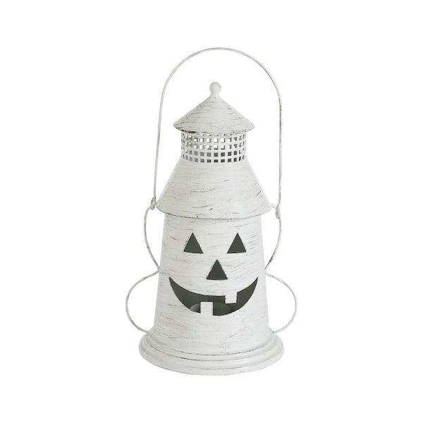 12 in. Antique White Halloween Lantern Tealight Holder