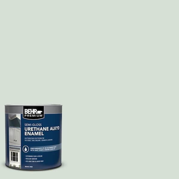 BEHR PREMIUM 1 qt. #S410-1 River Mist Semi-Gloss Enamel Urethane Alkyd Interior/Exterior Paint