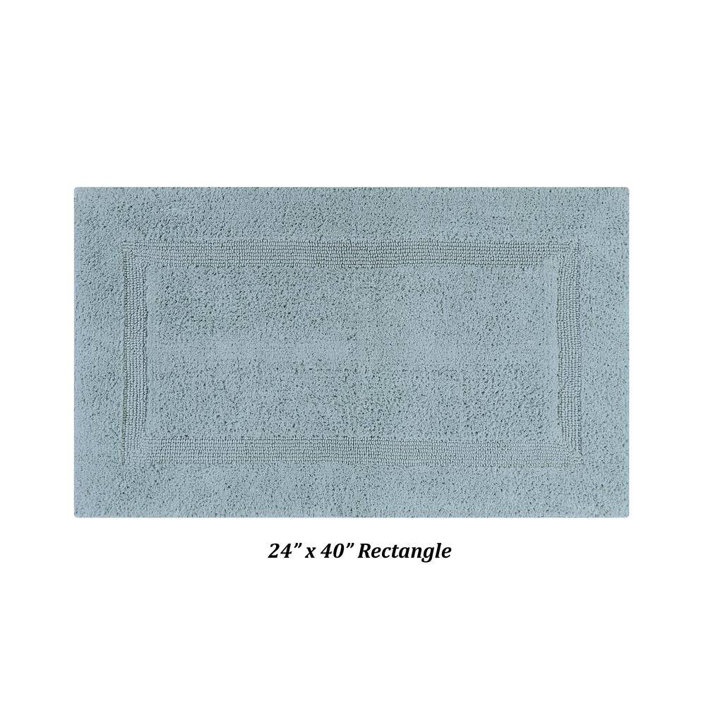 Lux Blue 100% Cotton Reversible Bath Rug 24" x 40"