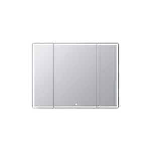 Edge Royale 40 in. W x 32 in. H Rectangular Silver Recessed/Surface Mount Medicine Cabinet with Mirror and LED Lighting