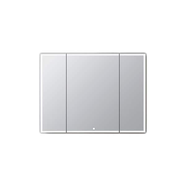 Aquadom Edge Royale 40 in. W x 32 in. H Rectangular Silver Recessed/Surface Mount Medicine Cabinet with Mirror and LED Lighting