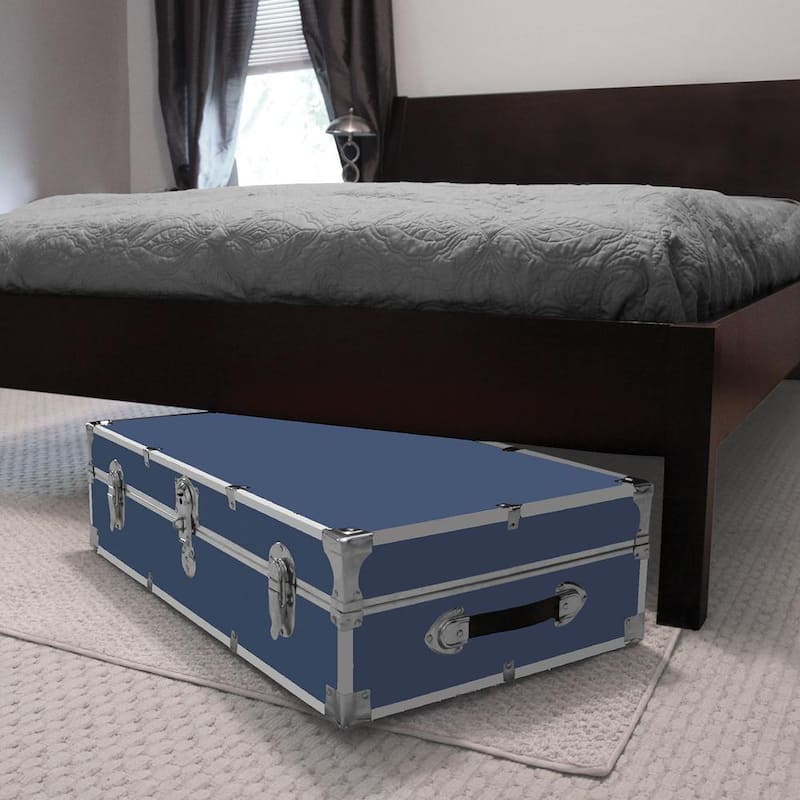 Seward Under the Bed 31 in. Trunk with Wheels and Lock, Misty Blue