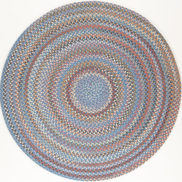 Rhody Rug Greenwich Bluestone Multi 6 ft. x 6 ft. Round Indoor Braided Area Rug