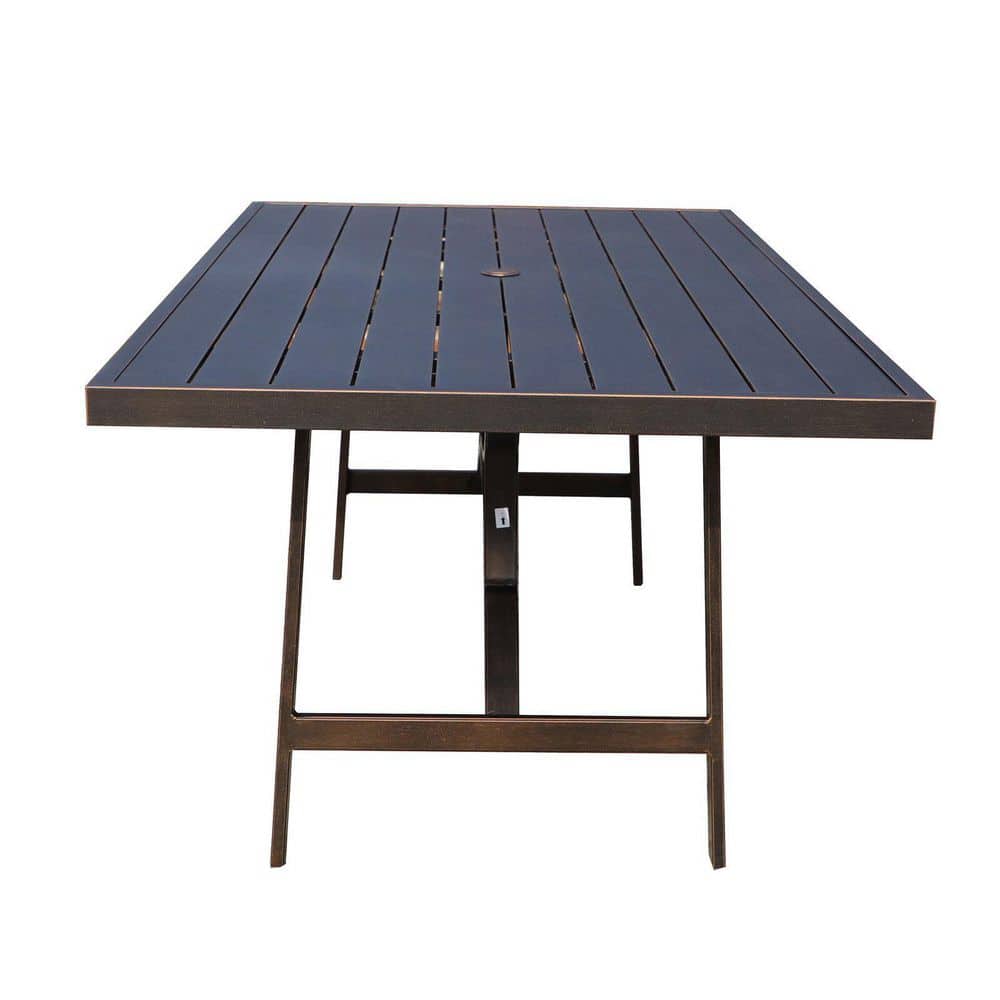 Mondawe Aluminum Frame Rectangle 29 in. H Outdoor Dining Table with