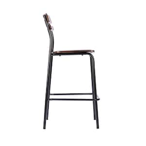 Cyprus Commercial Grade 30.5 in. Steel Solid Wood Bar Stool with Black Metal Frame and Antique Copper Finish