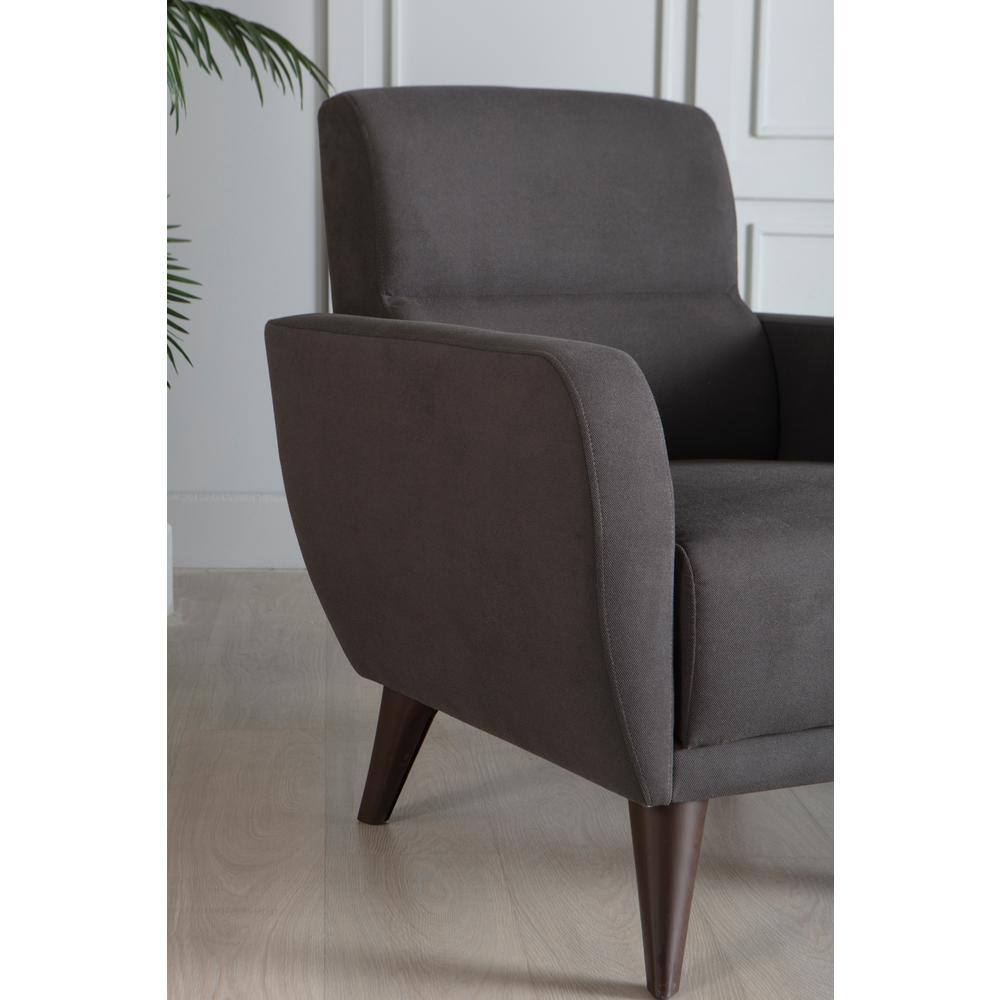 Charcoal Metal Mid-Century Modern Accent Chair with Storage