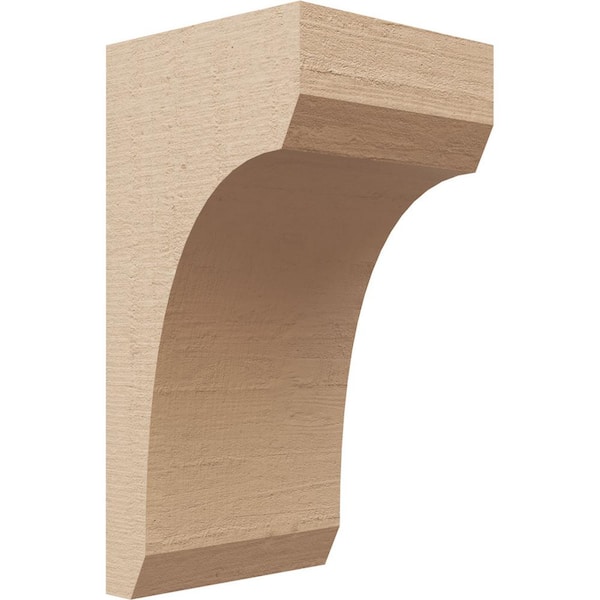 Ekena Millwork 4 in. x 8 in. x 4 in. Series 2 Wide Legacy Rough Cedar Woodgrain Timberthane Polyurethane Corbel, Primed Tan